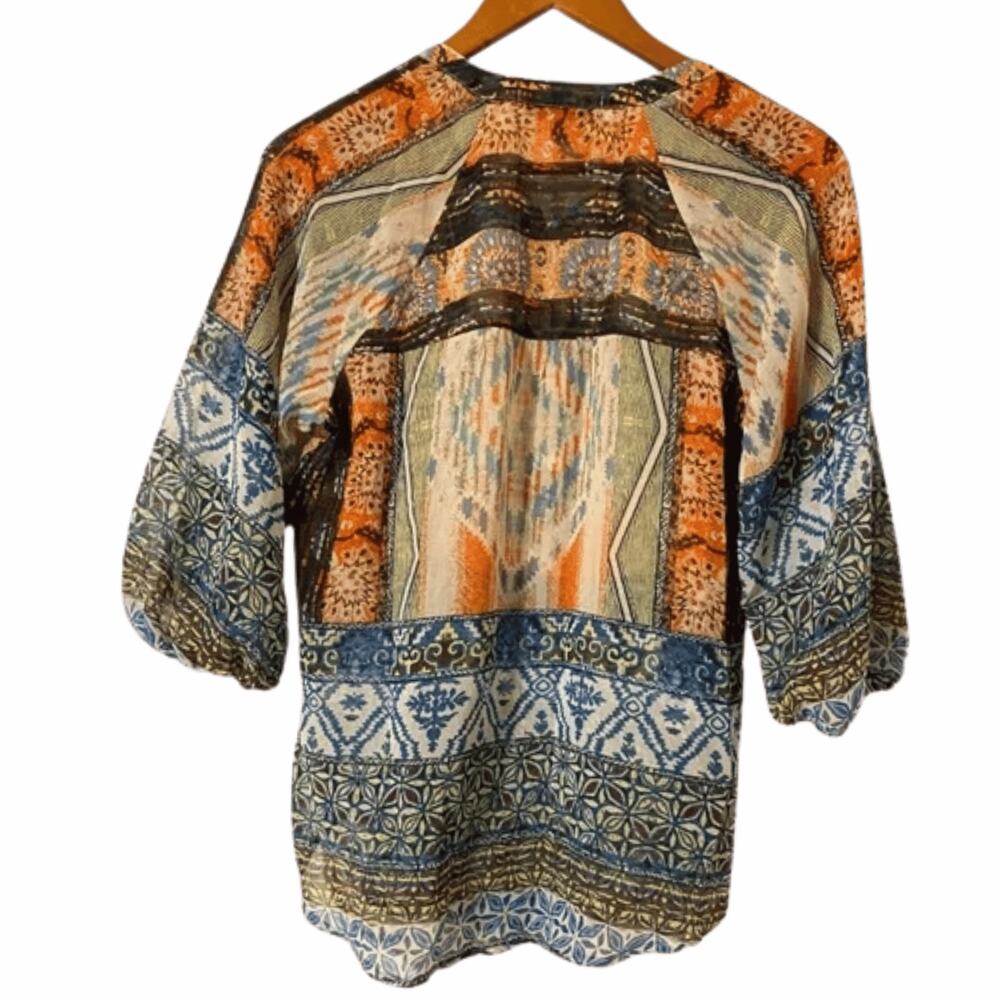 Woman's Designer Top Sz Small Multicolored Pullover Casual Event Blouse - Picture 2 of 5